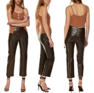Aritzia Wilfred The Melina Vegan Cropped Pant in Rich Mocha Brown Women's Size 4